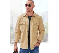 John Devin Cotton Twill Overshirt Camel