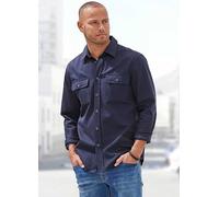 John Devin Cotton Twill Overshirt Navy
