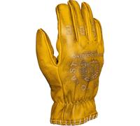 John Doe Coyote Motorcycle Motorbike Leather Gloves - Yellow / Grey