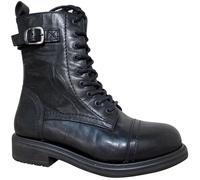 John Doe Ladies Womens Jackie Leather Boots Motorbike Motorcycle Black