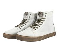 John Doe Neo Motorbike Motorcycle Leather Boots Retro Vintage - White / Brown