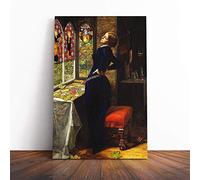John Everett Millais Mariana Canvas Print | Gallery Wrapped 30mm Frame Wall Art | 24x16 inches | Ready to Hang | Modern Picture | Living Room Bedroom Lounge Office
