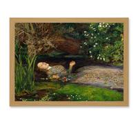 John Everett Millais Ophelia Close Up A4 Artwork Framed Wall Art Print Artery8 Light Oak One Size