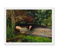 John Everett Millais Ophelia Close Up A4 Artwork Framed Wall Art Print Artery8 White One Size