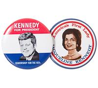 John F. Kennedy For President and Jackie 1960 Campaign Historical Replica Pins Button 1.5"