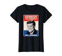 John F. Kennedy Vote Democratic Value Graphic T-Shirt, Women, Black, S