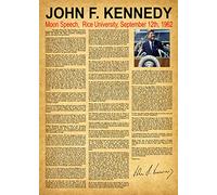 John F Kennedy Wall Art : The American President Inspirational Poster/Moon Speech JFK Office Decor & Home Decor/Motivational Poster Quotes Poster Kennedy Mens Gifts (11 x 14, Vintage)