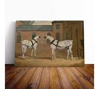 John Frederick Herring Carriage Horses Canvas Wall Art Print 30x20 Inch