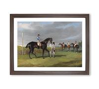 John Frederick Herring Sr Horse Racing Classic Painting Framed Print | A3 Walnut Framed Wall Art | Ready to Hang | Classic Animal Picture | Living Room Bedroom Lounge Office