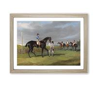 John Frederick Herring Sr Horse Racing Classic Painting Framed Wall Art Print, Ready to Hang Picture for Living Room Bedroom Home Office Décor, Oak A4 (34 x 25 cm)