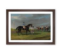 John Frederick Herring Sr Horse Racing Framed Print | A2 Walnut Framed Wall Art | Ready to Hang | Modern Animal Picture | Living Room Bedroom Lounge Office