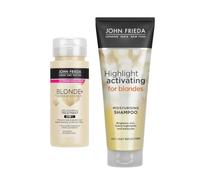 John Frieda Blonde+ Repair System Pre-Shampoo Treatment 100ml and Highlight Activating Moisturising Shampoo 175ml for Blondes Set