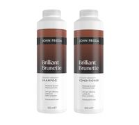 John Frieda Brilliant Brunette Shampoo & Conditioner 500ml x2 | Brown Hair Care Duo, Colour Safe Wash, Rich Shine Support, Colour Treated Hair Routine