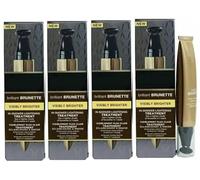 John Frieda Brilliant Brunette Visibly Brighter Shower Lightener, Lighten Dark Roots and Hair, Suitable for Colour Treated Hair, 34ml x 4