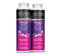 Frizz Ease Brazilian Sleek Frizz Immunity Shampoo & Conditioner Set 2 x 500ml For Frizzy Medium to Coarse Hair with Keratin Drops for Long Lasting