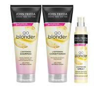John Frieda Go Blonder Lightening Bundle Shampoo, Conditioner 250ml & Spray100ml
