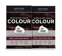 John Frieda Precision Foam Colour Deep Cherry Brown 3VR Full-coverage Hair Color Kit Anti-Fade Gray Coverage Deep Color Saturation Hair Dye Pack