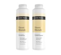 John Frieda Sheer Blonde Brightening Shampoo & Conditioner 500ml x2 | Highlighted Hair Care Duo, Soft Feel, Shine Support