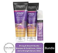 John Frieda Strong & Smooth Bundle Shampoo & Conditioner + Extra Strength Serum