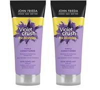 John Frieda Violet Crush for Blondes Toning Conditioner for Blonde Hair, Purple Conditioner for Blondes 75 ml (Pack of 2)