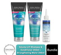 John Frieda Volume Lift Shampoo & Conditioner 250ml + Strengthening Water 200ml