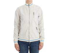 John Galliano Women's White Leather Bomber Jacket - M - White