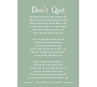 John Greenleaf Whittier don't quit poem art print (green). Size A4