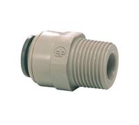 JOHN GUEST - 1/4" OD X 1/4" NPT MALE STR ADAPTOR - NPTF Thread (Push-in Fittings, Imperial) - PACK SIZE: 1x5