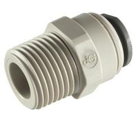 JOHN GUEST - 3/16"OD X 1/8" BSPT MALE STR ADAPTOR - BSPT Thread (Push-in Fittings, Imperial) - PACK SIZE: 1x5