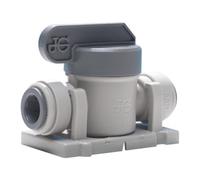 John Guest 3/8" Push-Fit Shut-Off Valve with Mounting Clip, 1/4-Turn, Leak-Proof