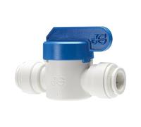 John Guest 6mm - 6mm Push Fit Shut Off-Valve in White John Guest White