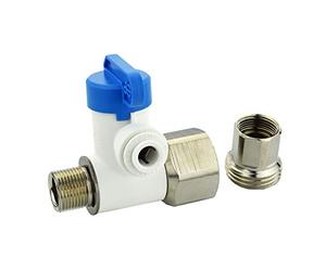 John Guest ASVPP5LF-US Plastic Push Brass Nut Stop Valve Adapter, White, 1/2 in. x 3/8 in. x 1/4 in