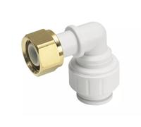 John Guest Bent Tap Connector 15mm X 1/2 (Pack of 2) in White John Guest White