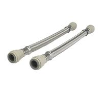 John Guest Braided Hose 300mm - 15mm X 15mm (Pack Of 2) in Silver John Guest Silver