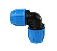 John Guest MDPE Compression Elbow 90 Degree 20mm Pipe Fitting, WRAS Approved Water Pipe Connector, Underground Plumbing Joiner