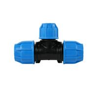 John Guest MDPE Compression Equal Tee 20mm Pipe Fitting, WRAS Approved Water Pipe Connector for Underground Plumbing