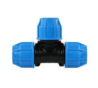 John Guest MDPE Compression Equal Tee - 25mm in Blue John Guest Blue