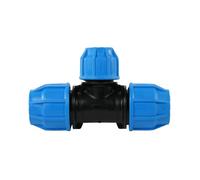 John Guest MDPE Compression Equal Tee, 32mm, Blue