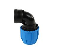 John Guest MDPE Compression Female Threaded Elbow, 20mm x 1/2 BSP, Blue, 90 Degree