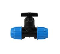 John Guest MDPE Compression Stop Tap, 20mm, Blue, WRAS Approved