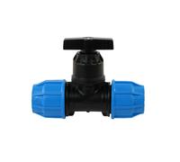 John Guest MDPE Compression Stop Tap, 32mm, Blue, WRAS Approved