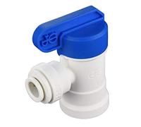 John Guest PPSV500822WP Push-Fit Elbow Shut-Off Valve, White, 1/4 in. OD x 1/4 in. NPTF