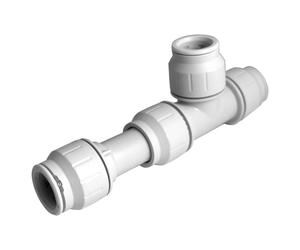 John Guest Pre Pack Slip Tee Connector 15mm 15TKP in White John Guest White