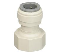 John Guest Push Fit Connector, 5/16" to 5/8" BSP Female, Grey Acetal, BSPP Thread