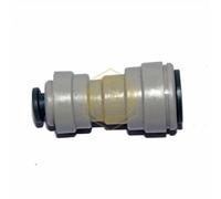 JOHN GUEST REDUCING STRAIGHT CONNECTOR. Push-fit Tube O.D. 3/8" to 1/4" Push-fit Tube O.D. Speedfit Part No PI201208S. Inch Size Quick-Connect Acetal Fittings for Drinks Dispensers and Pure Water.