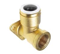 John Guest Speedfit Brass Backplate Elbow 22mm X 3/4 - Pack Of 3 For Easy Plumbing Connections