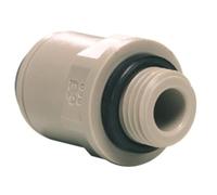 John Guest Straight Adaptor 3/8 inch Tube OD x 1/4 inch BSP Male Thread No Thread Seal (one Supplied)