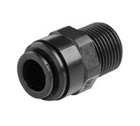 John Guest Straight Adaptor, 8mm Pushfit x 1/8" BSPT Male, Black