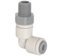 John Guest Swivel Elbow 1/4 inch Tube OD x 1/4 inch BSPT Thread (one Supplied)