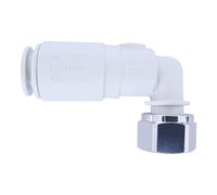 White Plastic Angle Service Valve With Tap Connector 15mm X 1/2" John Guest White One Size